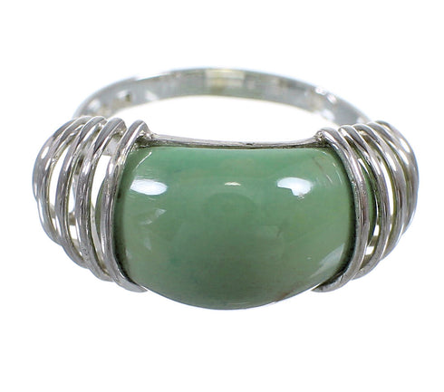 Authentic Sterling Silver And Turquoise Southwest Ring Size 8-1/4 RX80991